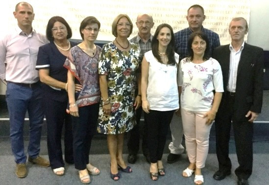 Olympic gold medallist Andreea Răducan, fourth right, was elected President as part of a new executive team at the Romanian Gymnastics Federation ©Romanian Gymnastics Federation 