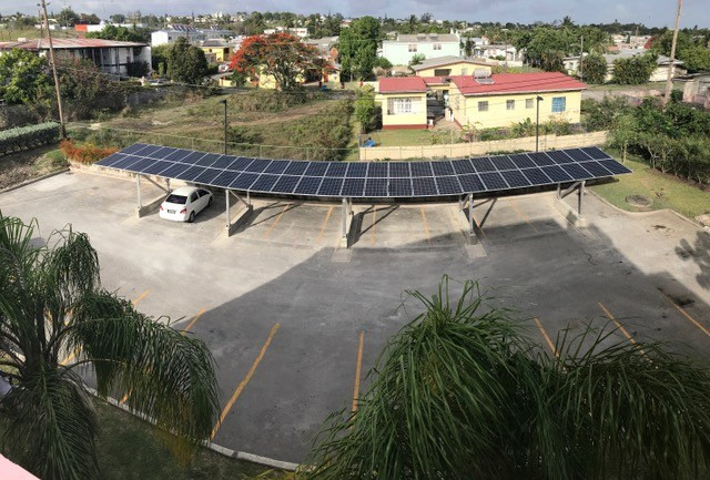 Barbados Olympic Association build solar panel car park