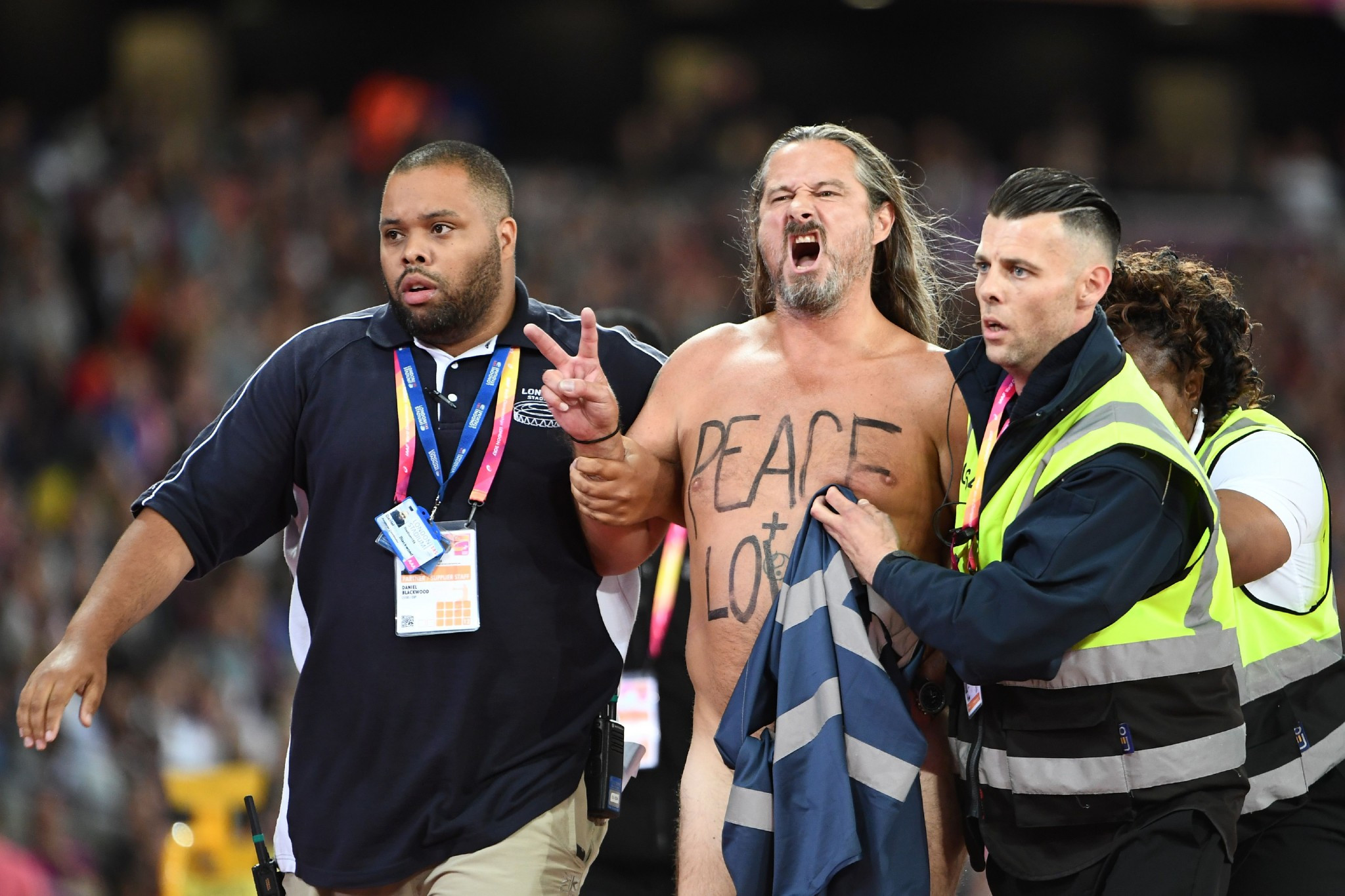 Police not to press charges against streaker who ran down track at IAAF World Championships