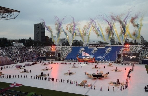 The Opening Ceremony of the Tbilisi 2015 European Youth Olympic Festival took place at the Mikheil Meskhi Stadium ©BOA 