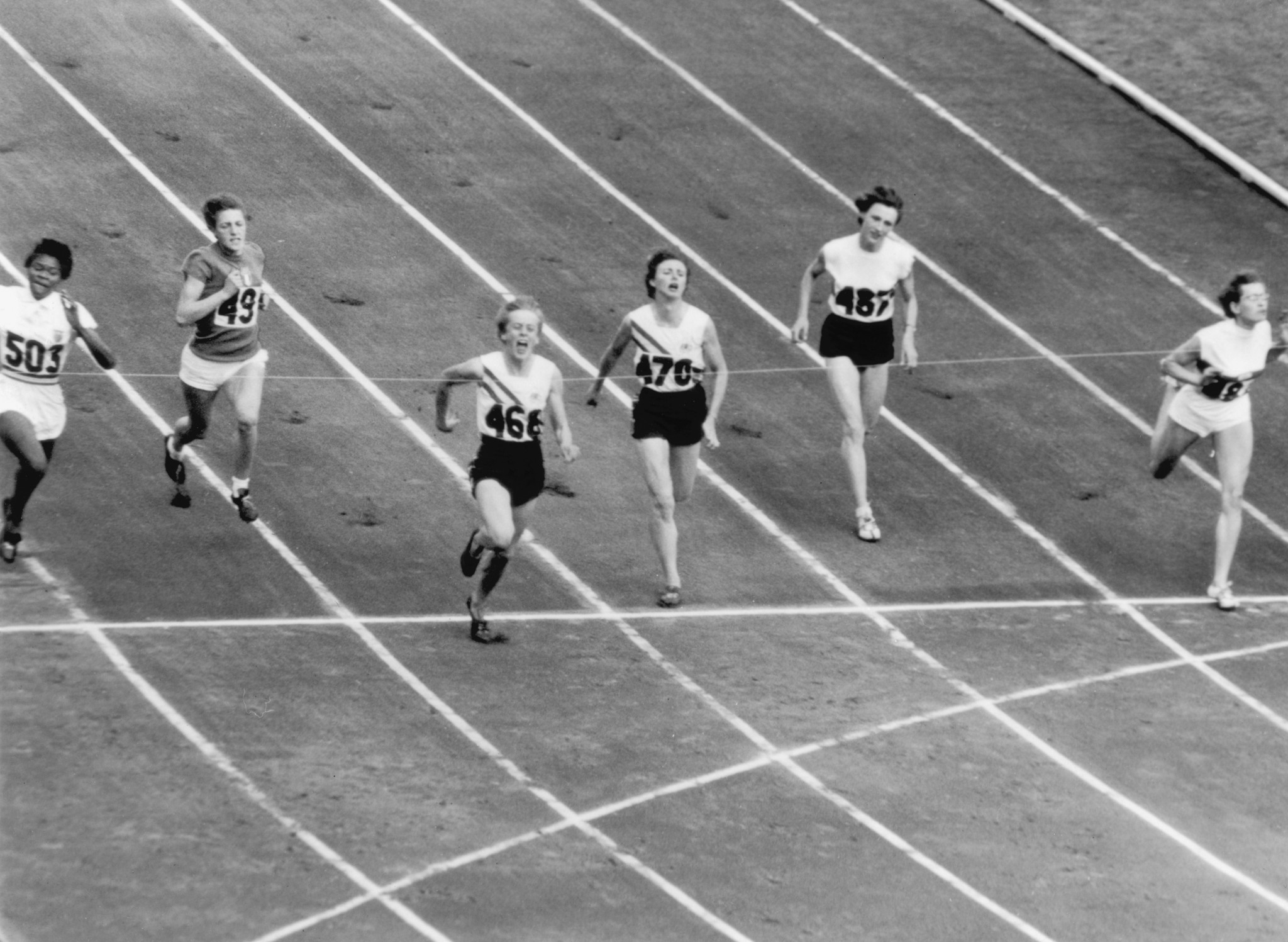 Betty Cuthbert, third from left, won three Olympic gold medals at Melbourne 1956 ©Getty Images