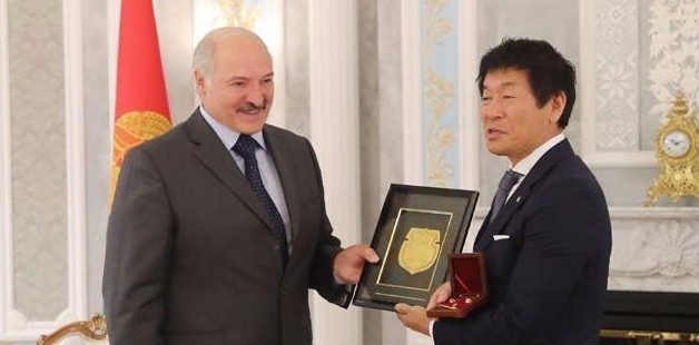 FIG President Morinari Watanabe, pictured, has held talks with the President of Belarus, Alexander Lukashenko ©Belarus Gymnastics Federation