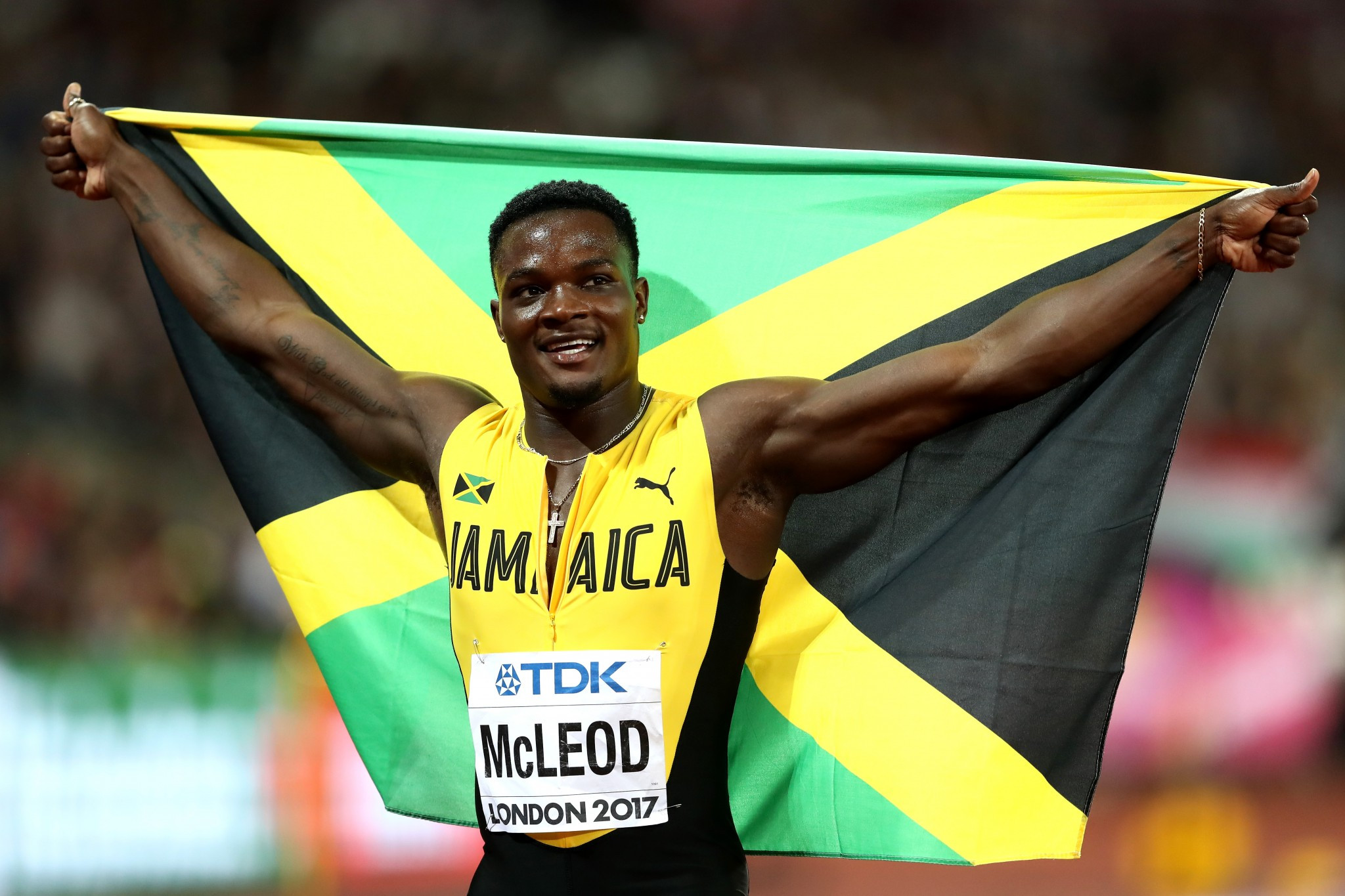 Omar McLeod dedicated his victory to retiring sprint king Usain Bolt ©Getty Images