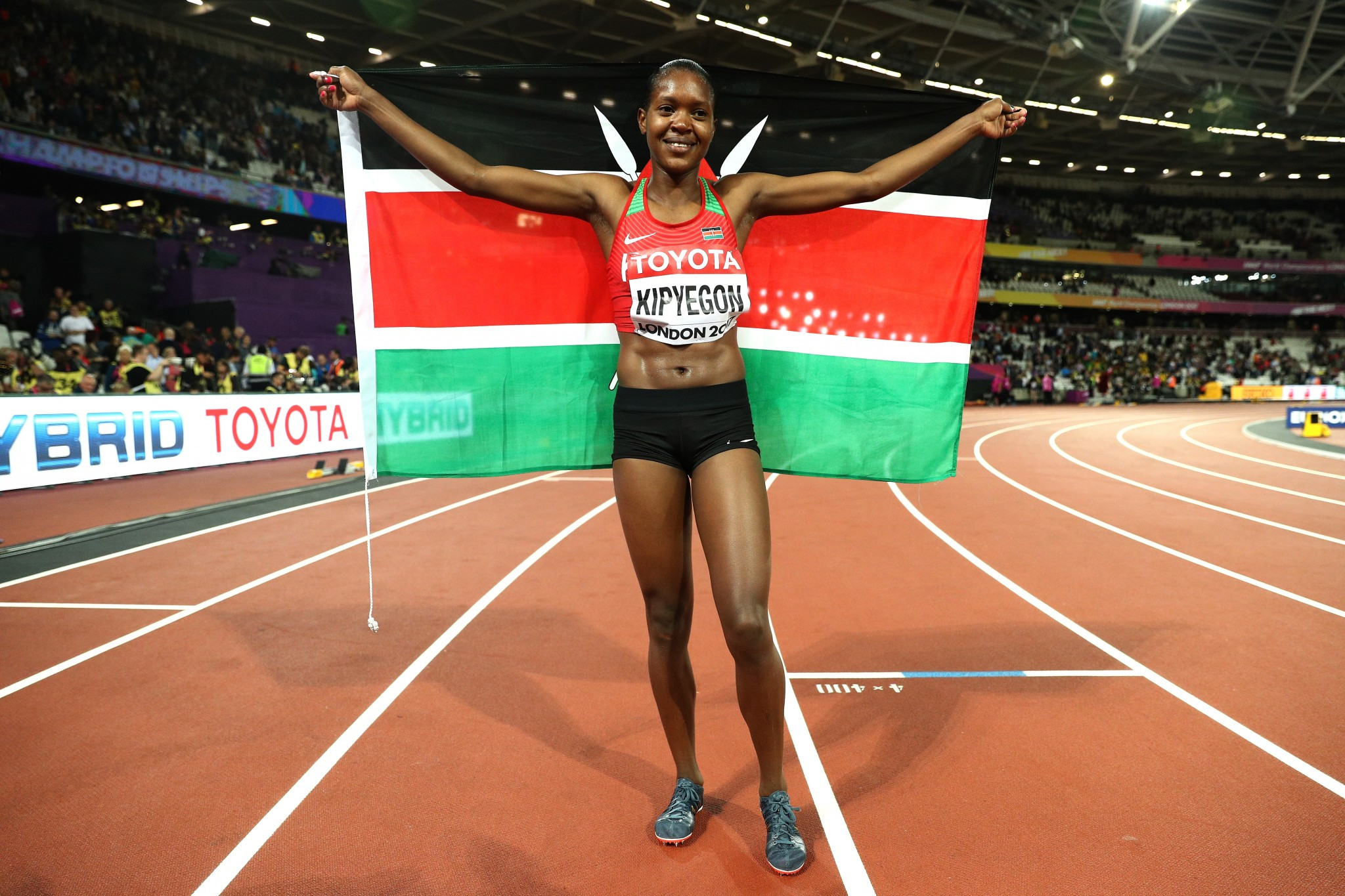 Kenya's Faith Kipyegon held her form to win the 1500m title ©Getty Images