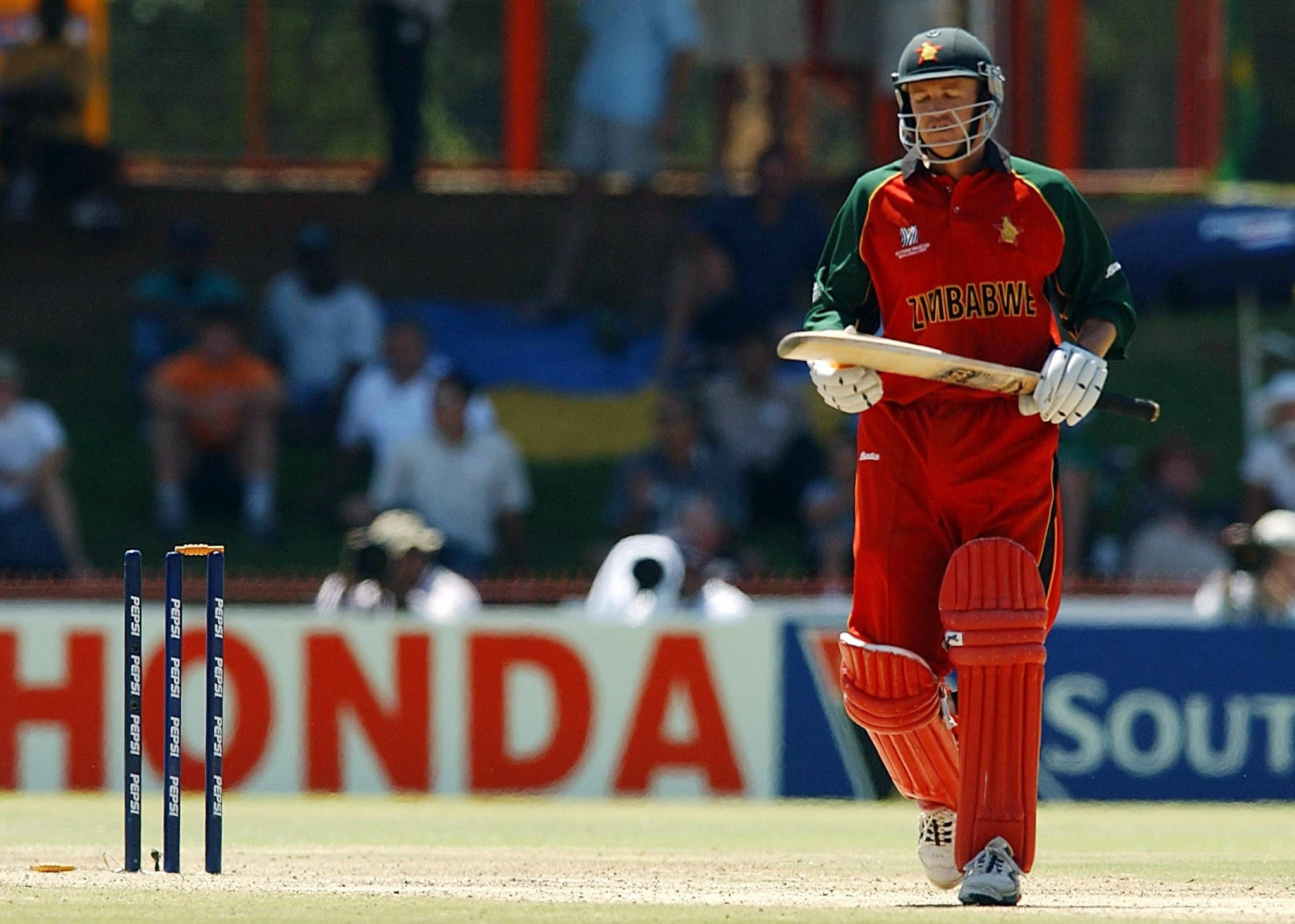 Andy Flower, pictured, and Henry Olonga both wore black armbands during the 2003 World Cup in a protest against Zimbabwe President Robert Mugabe ©Getty Images