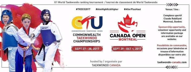 Both events will take place at the Complexe sportif Claude-Robillard in Montreal ©Taekwondo Canada