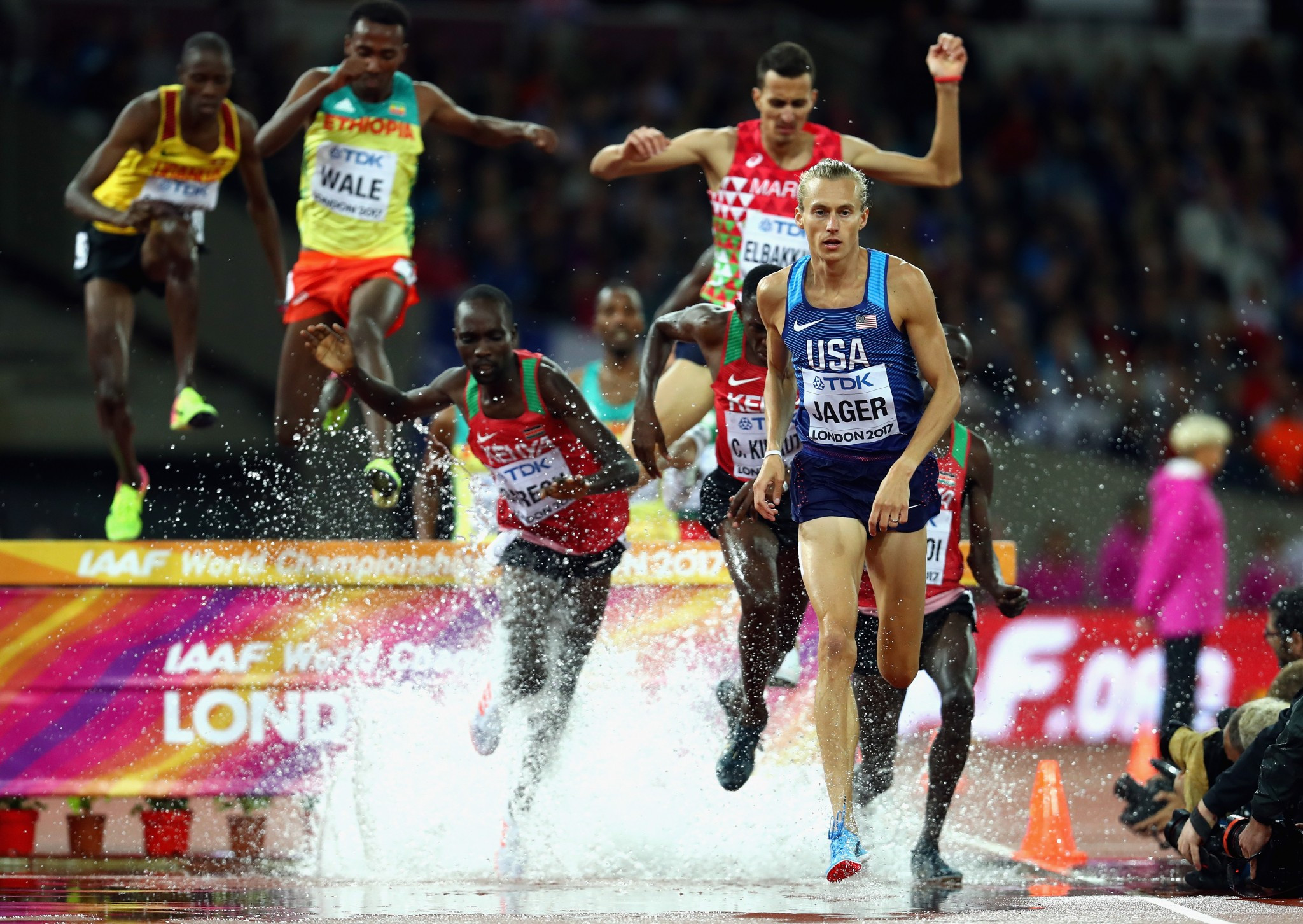 The men's 3,000m steeplechase was one of three track finals on day five ©Getty Images