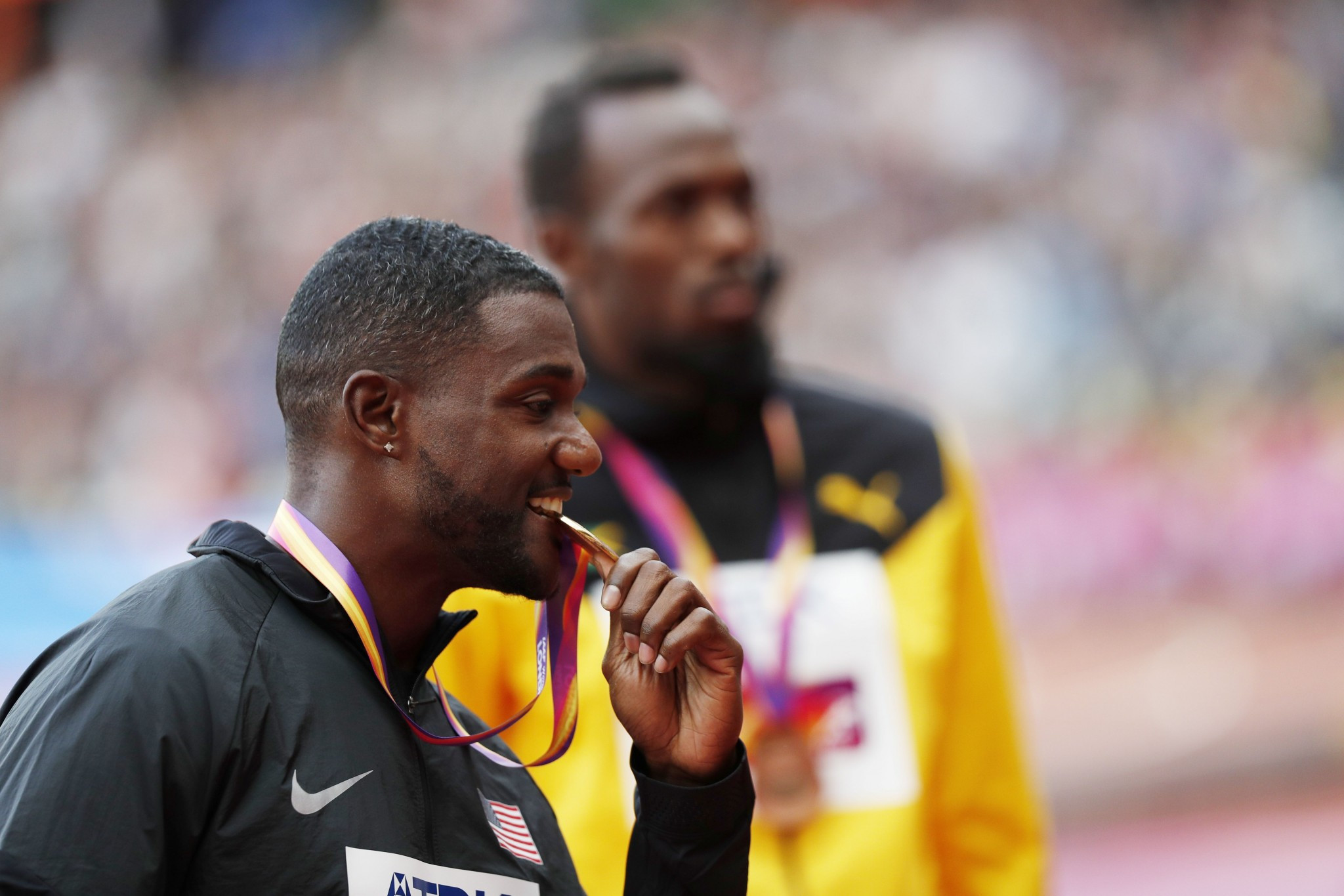 Justin Gatlin ripped up the Hollywood movie script on Saturday as he beat Usain Bolt to gold ©Getty Images