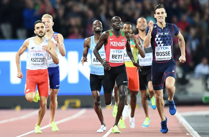 France's Pierre-Ambroise Bosse heading for unexpected but hugely welcome 800m gold at the IAAF World Championships in London on Tuesday night ©Getty Images
