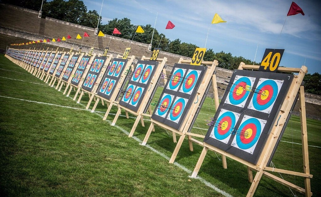 Competition is taking place next to the Olympiastadion Berlin ©World Archery