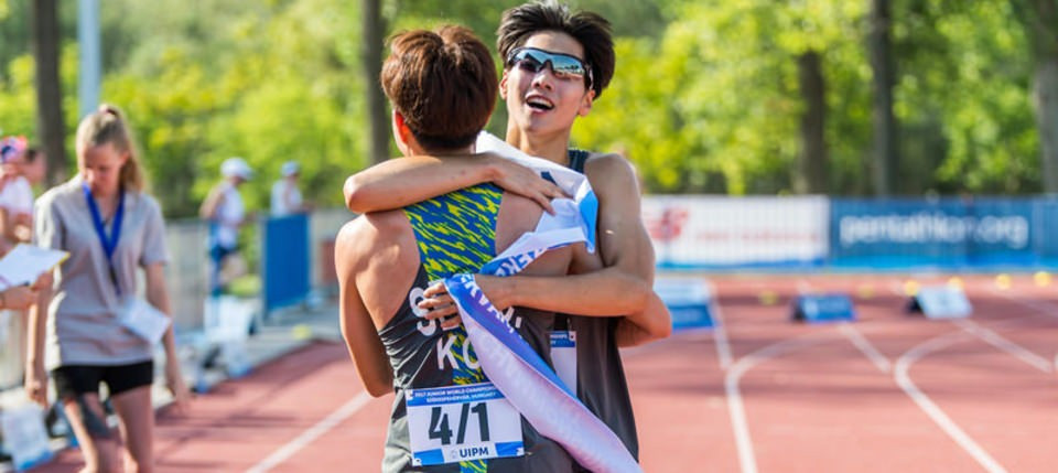 South Korea’s Changwan Seo and Hyunseok So won the men’s relay title as action continued today at the UIPM Junior World Championships in Hungarian city Székesfehérvár ©UIPM