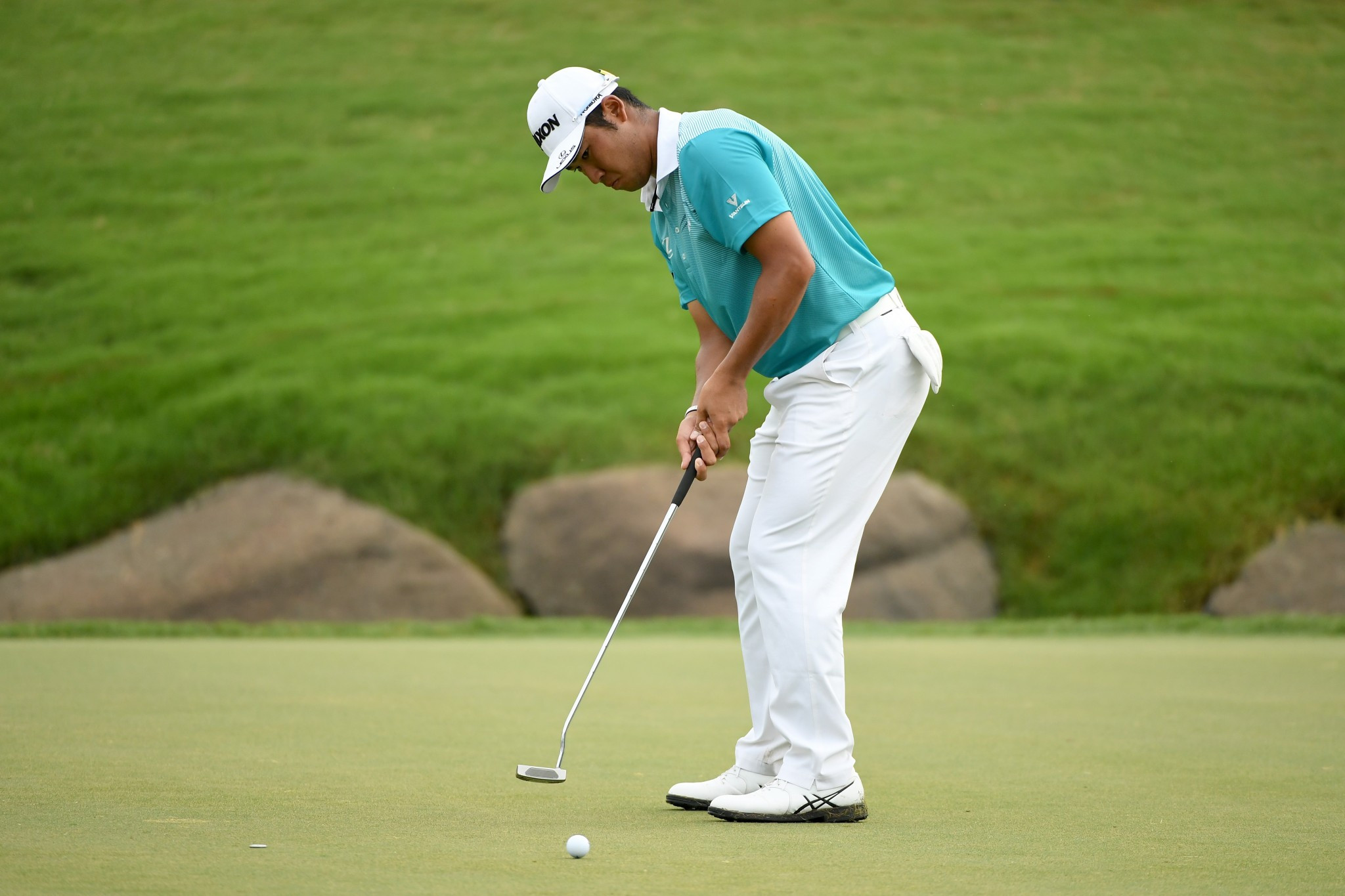 Hideki Matsuyama carded a round of 64 to move into joint first place at the PGA Championship ©Getty Images