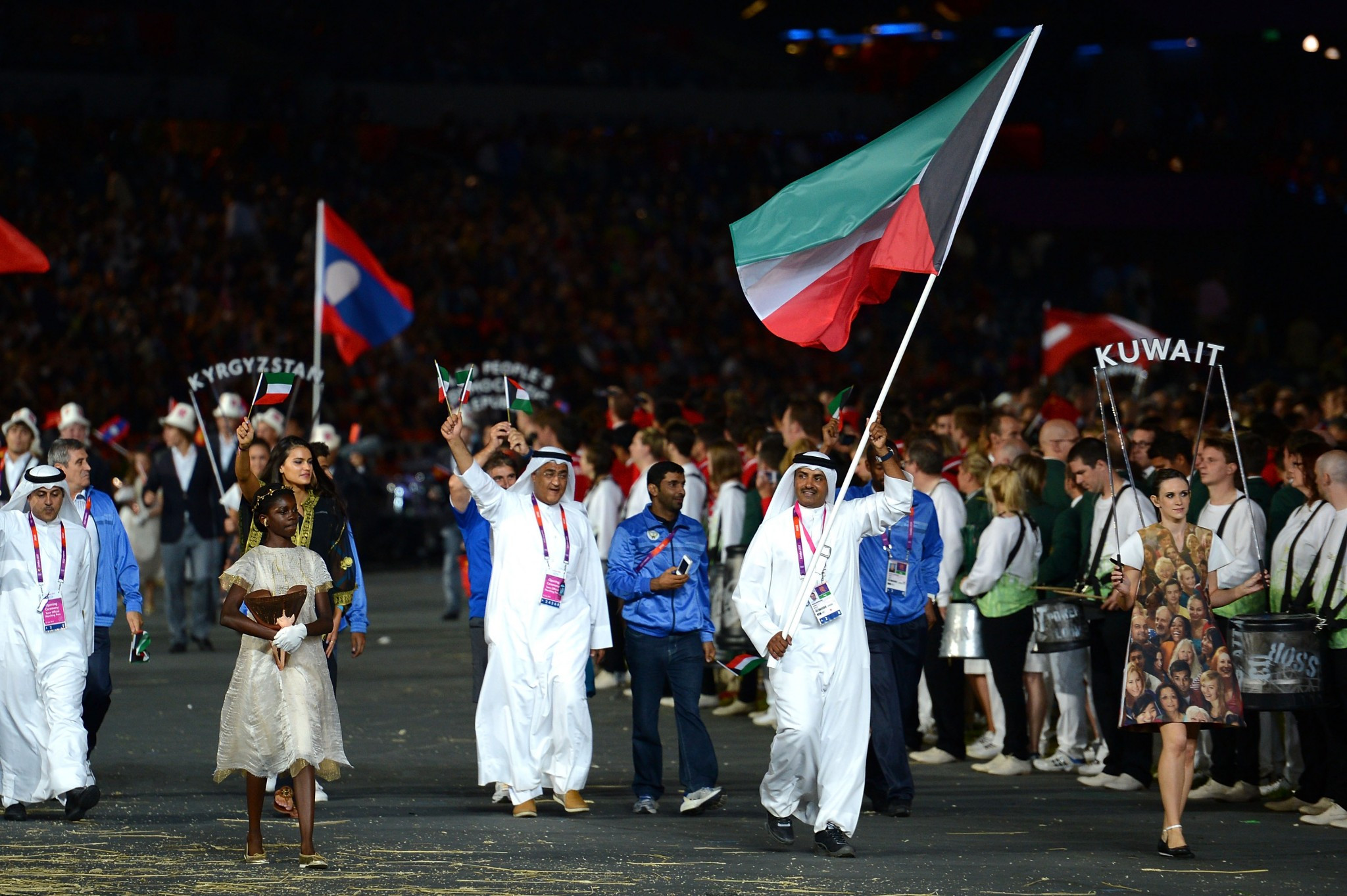 Kuwait, pictured marching at the Opening Ceremony of Rio 2016, are currently unable to compete under their own flag at the Olympics ©Getty Images