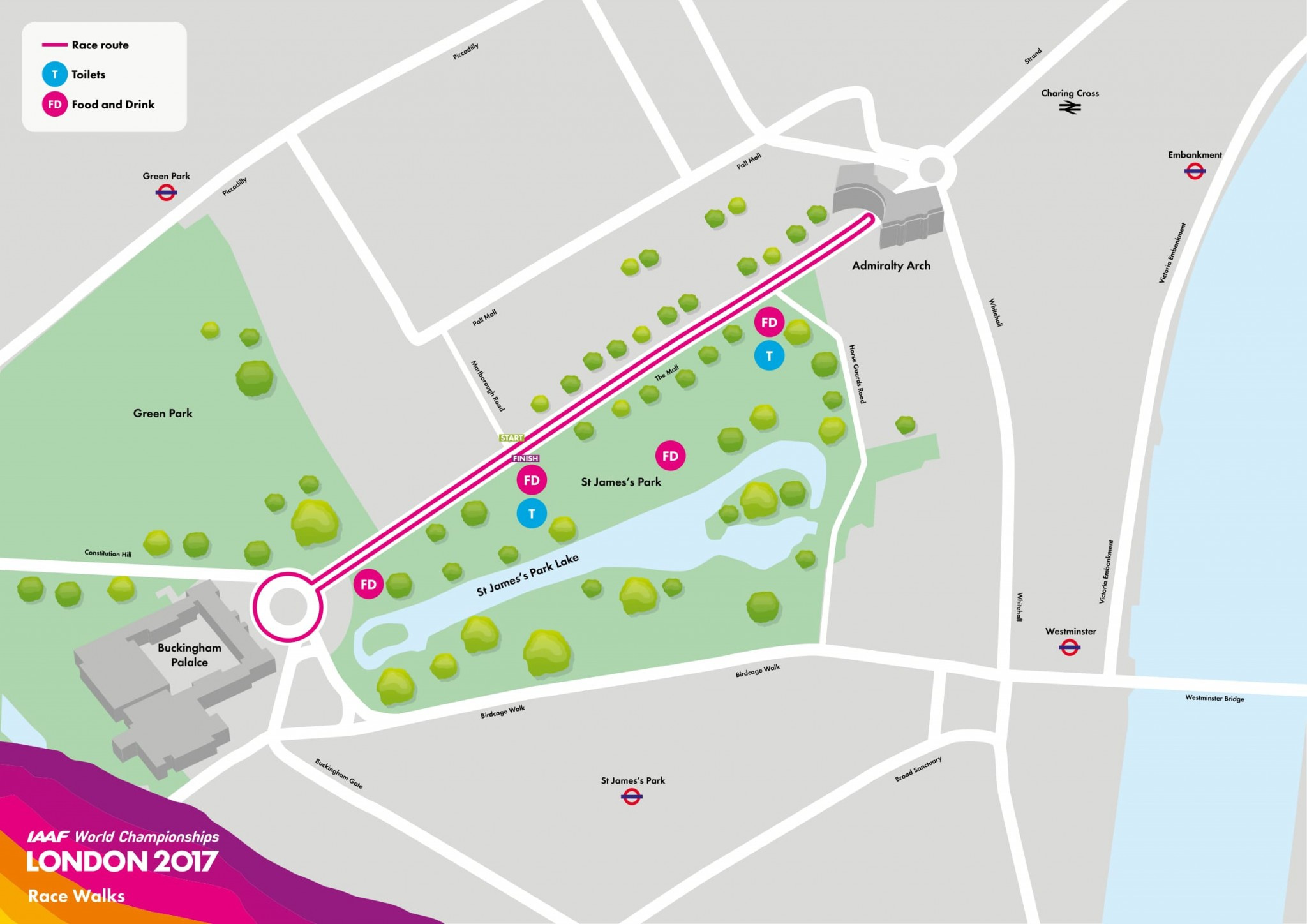 The men and women will compete on the same course at the same time in the race walks ©London 2017