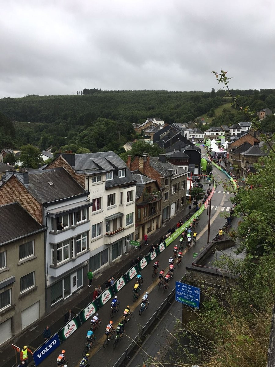 The field completed 203.7km from Riemst to Houffalize in the Ardennes today ©Twitter/BinckBankTour
