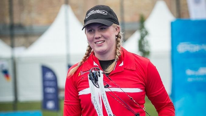 Denmark's Sarah Sonnichsen won the women's compound gold today ©World Archery