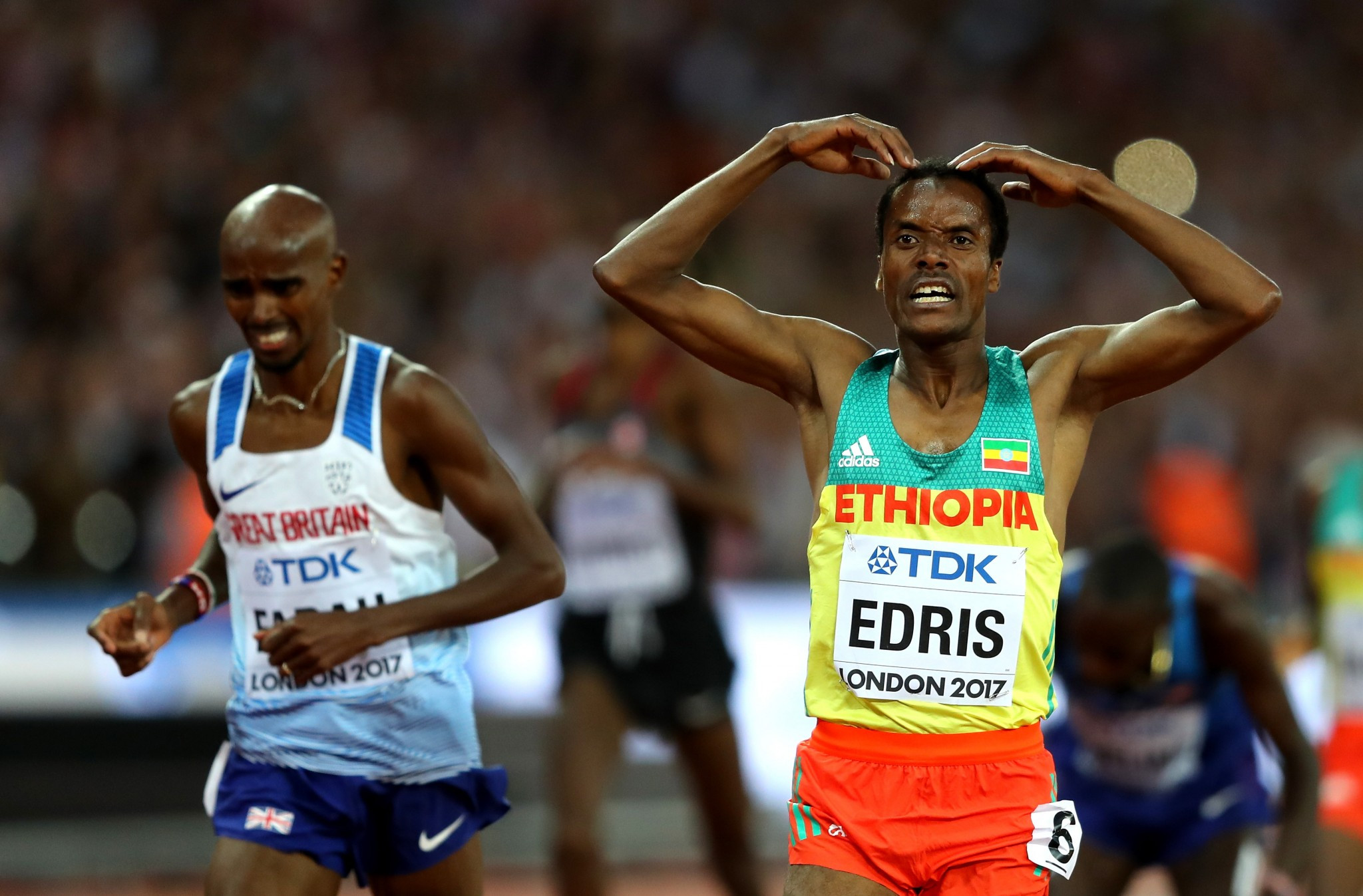 Muktar Edris spoiled Sir Mo's final event by winning the 5,000m gold medal ©Getty Images