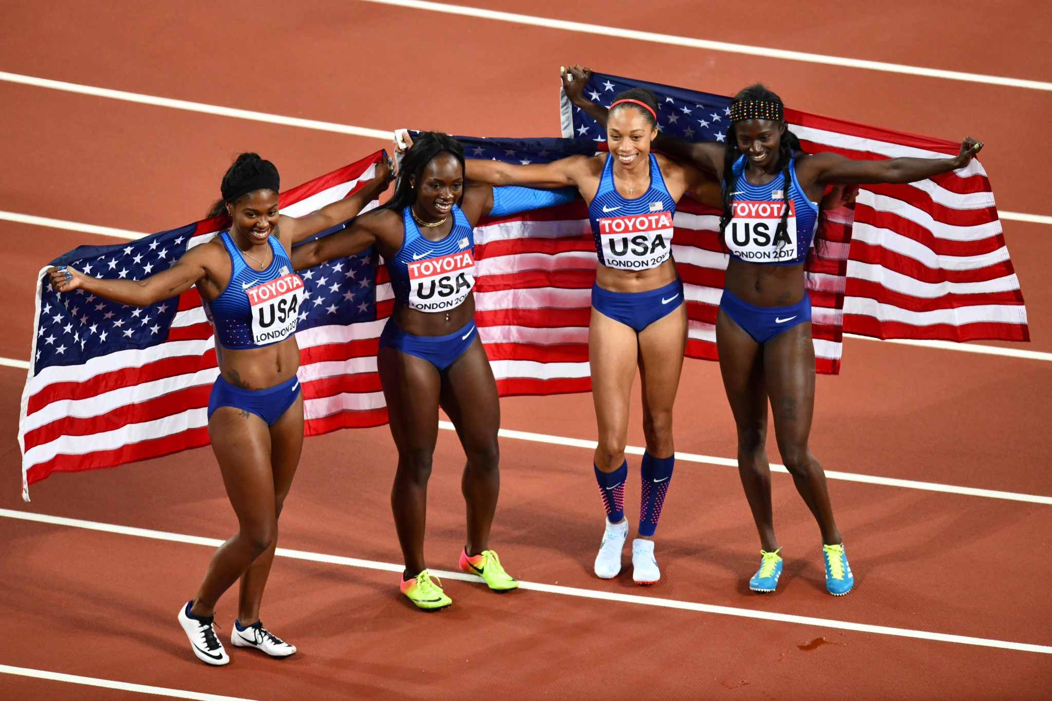 The United States triumphed in the 4x100m relay ©Getty Images