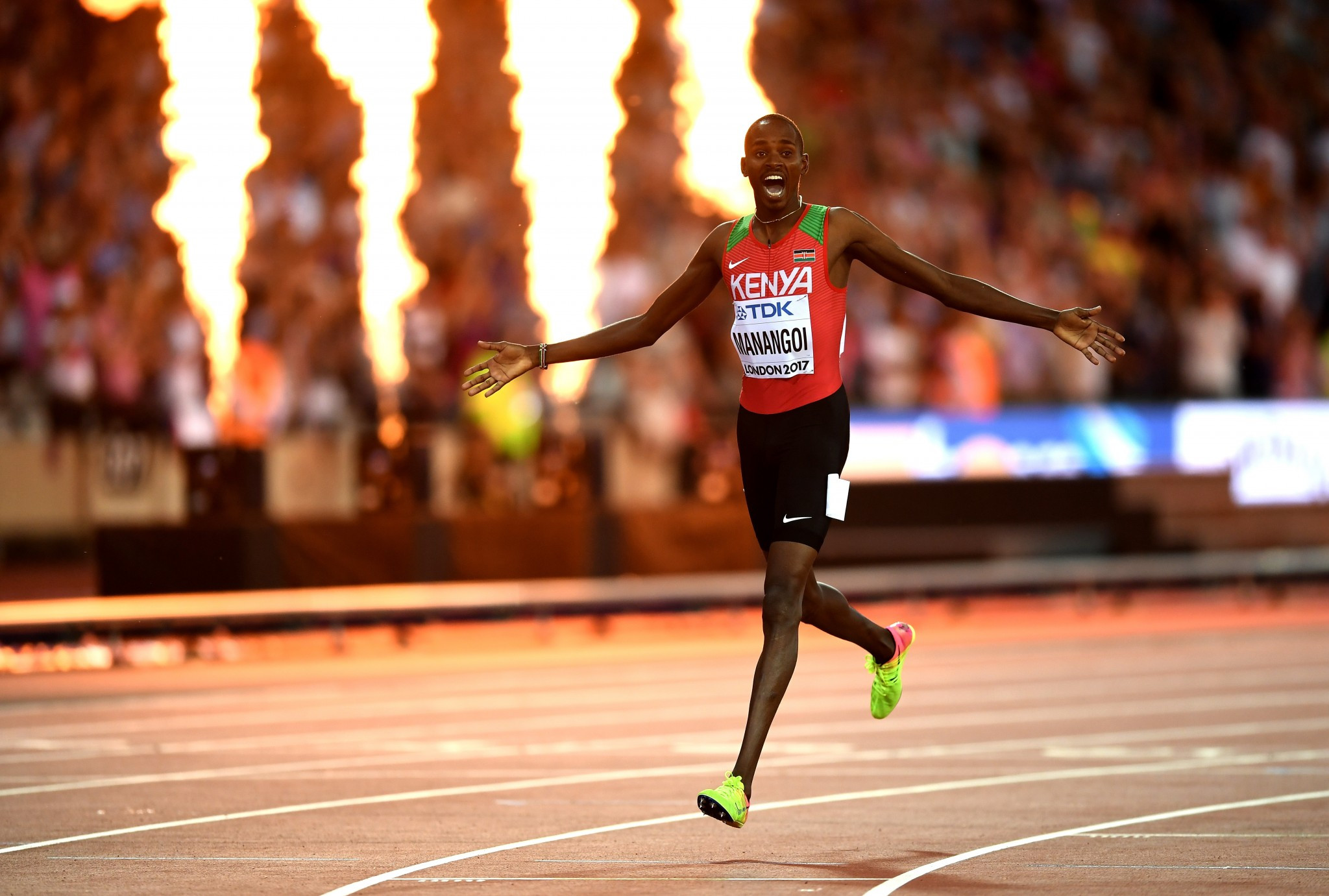 Elijah Manangoi triumphed in a thrilling men's 1,500m race ©Getty Images