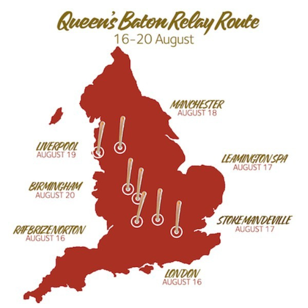 The Queen's Baton Relay will embark on a five-day tour of England starting tomorrow ©Team England