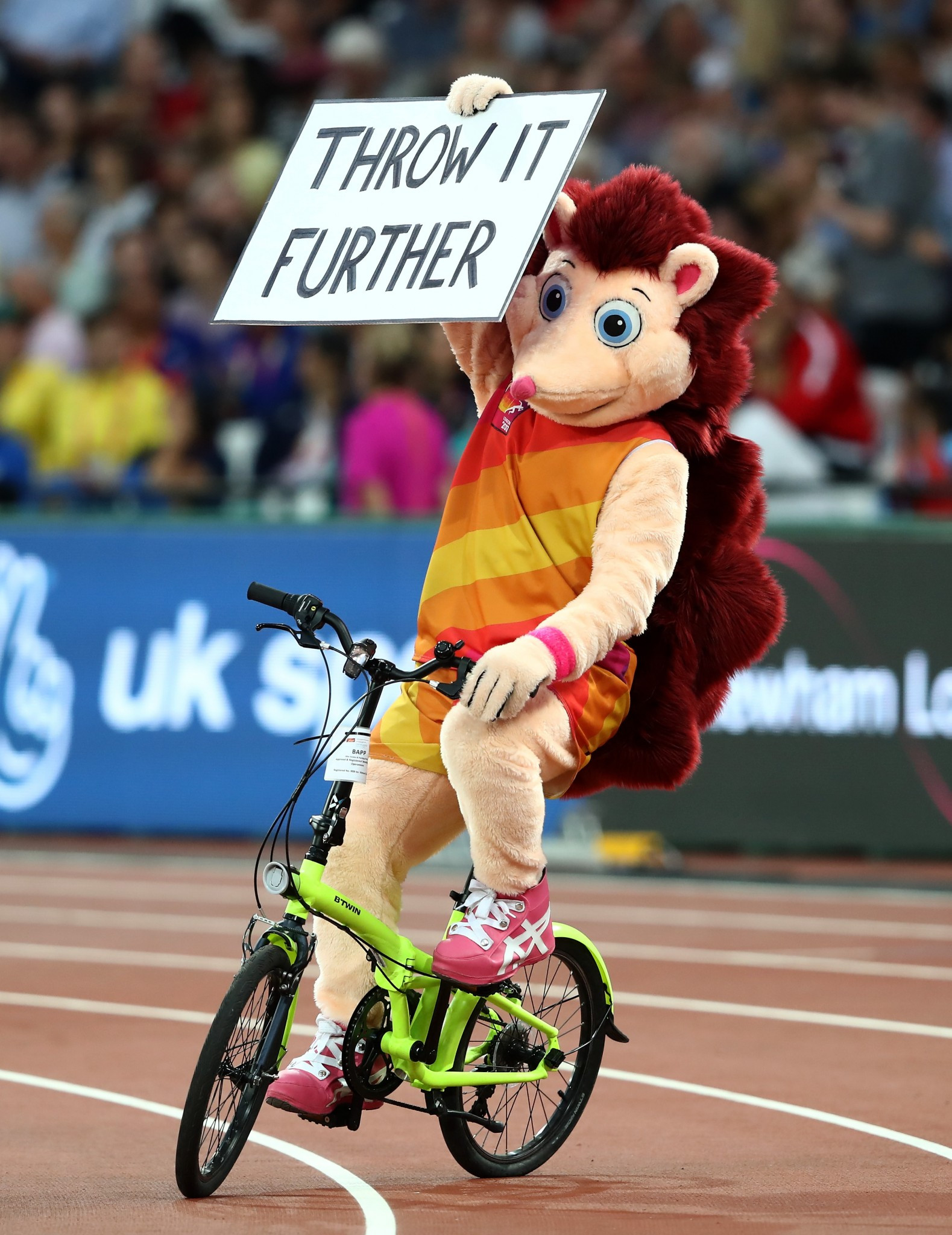 Coaching advice was only a small part of the contribution made to the recent IAAF World Championships in London by the official mascot, Hero the Hedgehog, who has set the bar for 
