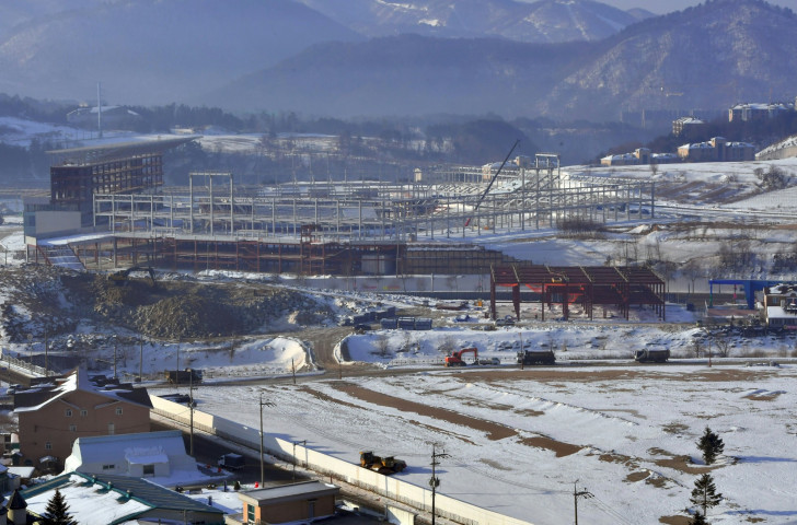 Work underway in February this year on the stadium that will host the Opening and Closing Ceremonies of the Pyeongchang 2018 Winter Olympics and Paralympics ©Getty Images