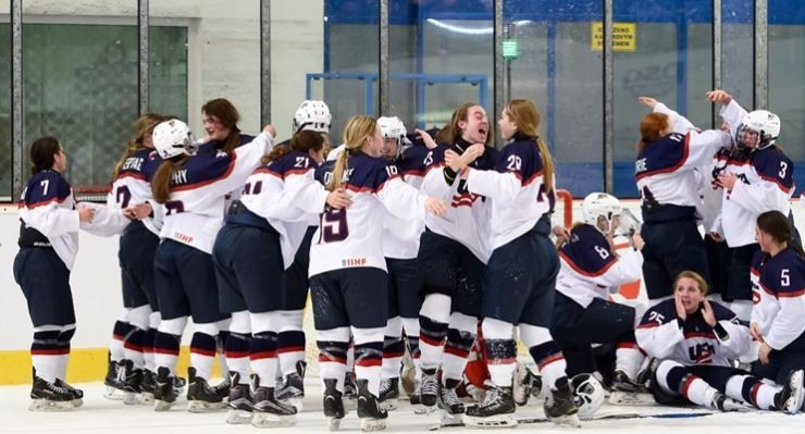 The United States won their third consecutive title in last year's competition ©IIHF