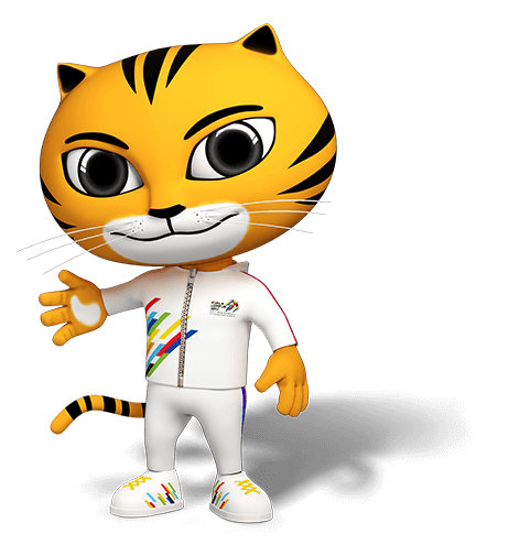 Rimau, the event's mascot, is based on a Malayan tiger ©Kuala Lumpur 2017