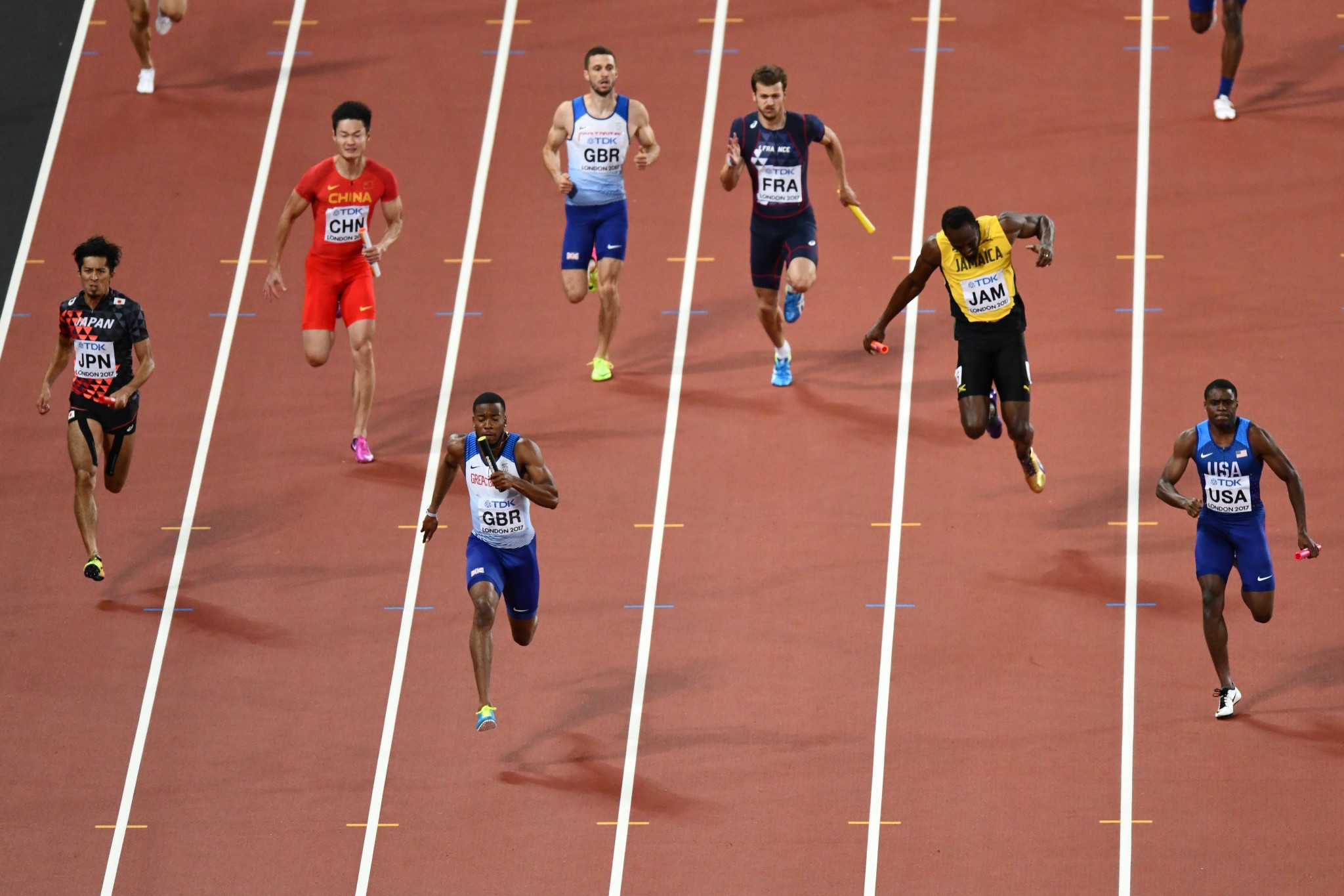 Usain Bolt's farewell race ended in disaster as he pulled up injured in the home straight of the 4x100m relay ©Getty Images