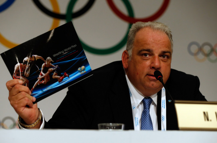 Nenad Lalovic speaking in defence of his sport's continuing Olympic status at the crucial 125th IOC Session in Buenos Aires in September 2013 ©Getty Images