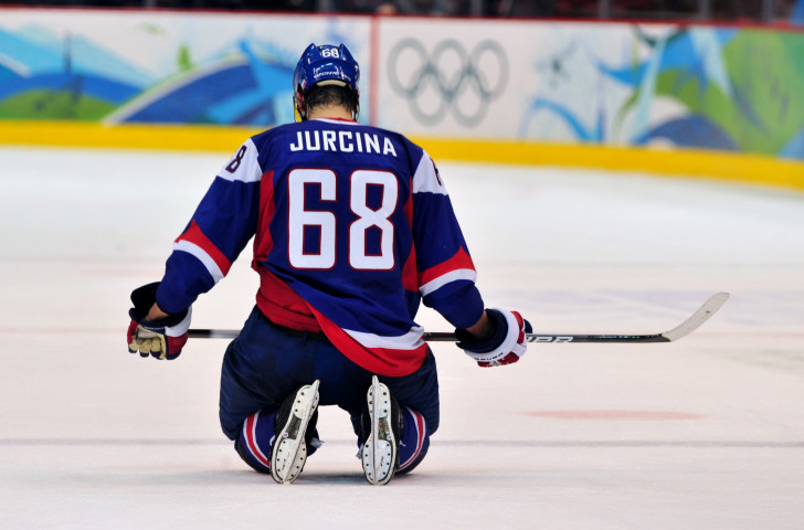 Slovakia's Milan Jurcina reflects on his team's defeat by Finland in the bronze medal play-oo match at the 2010 Vancouver Winter Games ©Getty Images