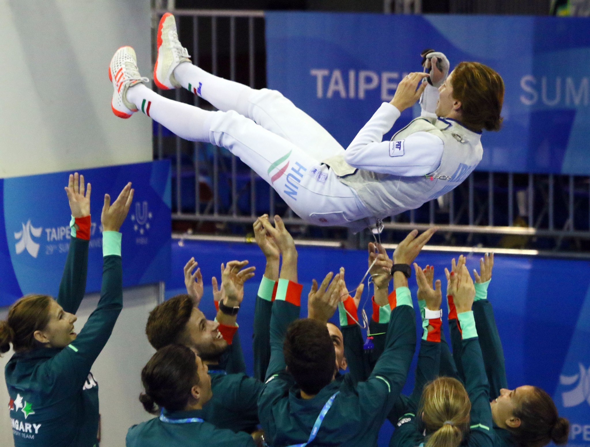 Hungary's Fanny Kreiss, pictured, dominated her opponent Yana Alborova to win women's foil gold ©Taipei 2017