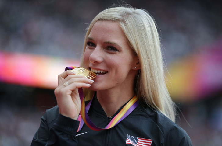Emma Coburn of the United States, a surprise winner of the world 3,000m steeplechase title earlier this month, will be looking to add the Diamond Trophy ©Getty Images