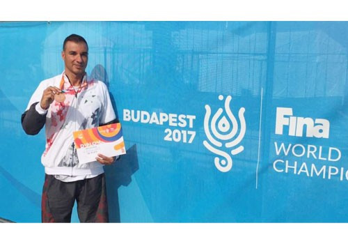 Feras Moula won a bronze medal for Syria in Budapest ©SOC