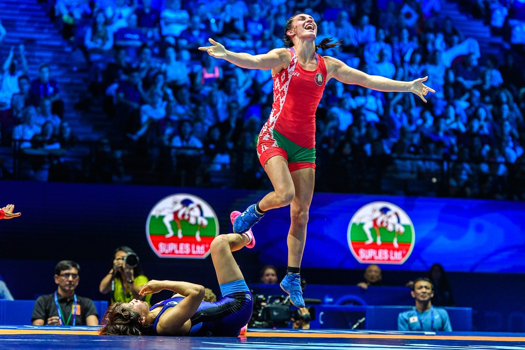 Vanesa Kaladzinskaya of Belarus starred on day four in Paris ©UWW