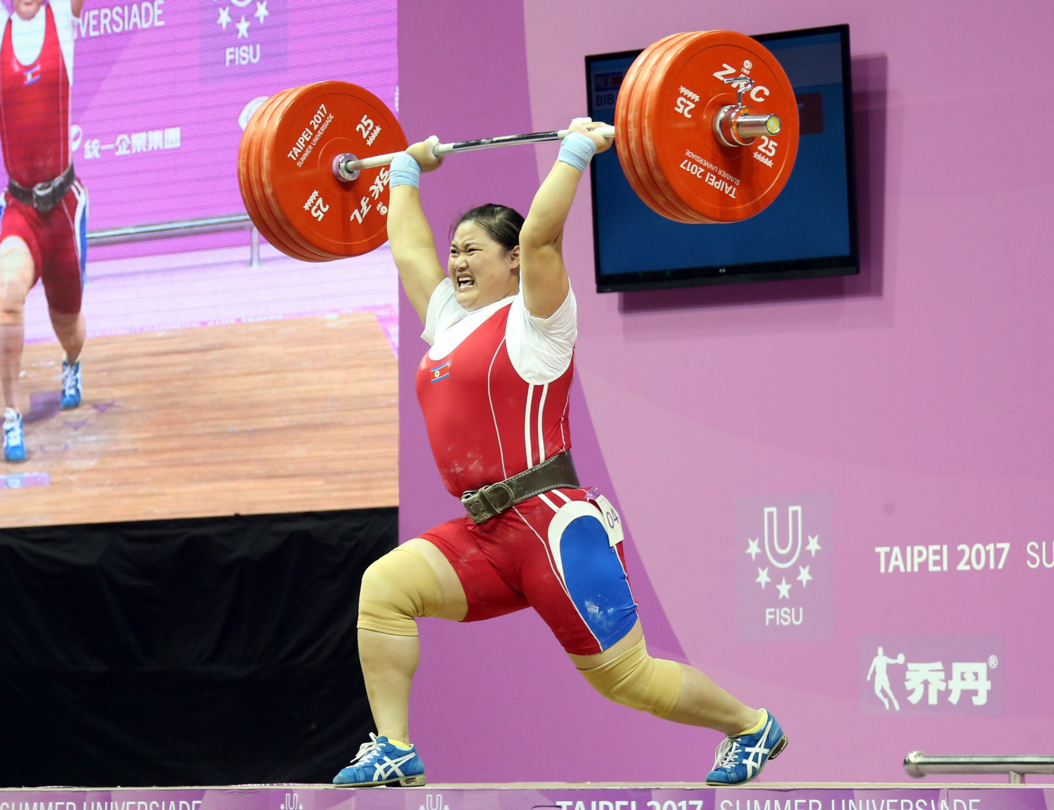 North Korea's Kim Kuk Hyang won her country's seventh weightlifting gold today ©Taipei 2017