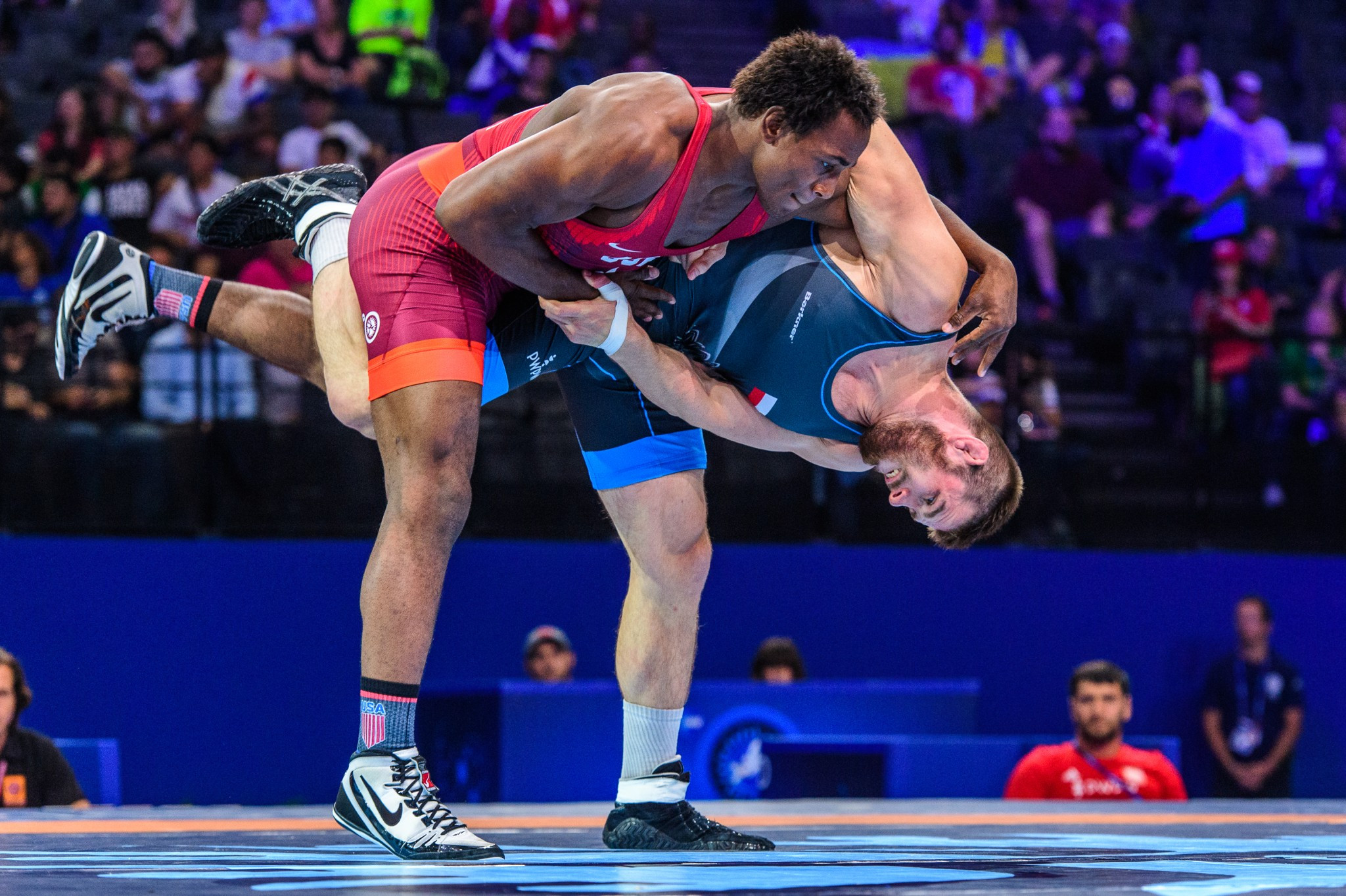 Olympic bronze medallist J'Den Cox claimed a podium finish for the United States ©UWW