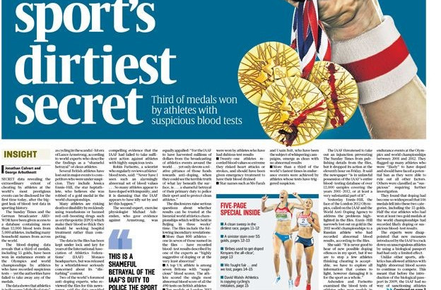 The Sunday Times has published a range of stories connected to the leaked data in recent weeks ©Sunday Times