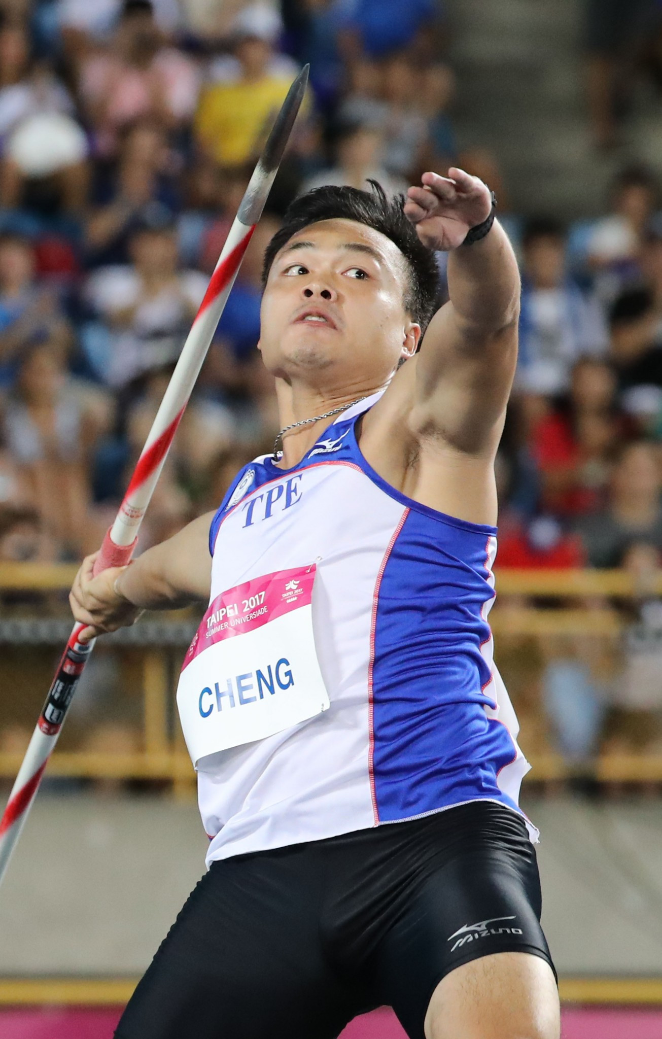 Cheng Chao-Tsun won the men's javelin title ©Taipei 2017