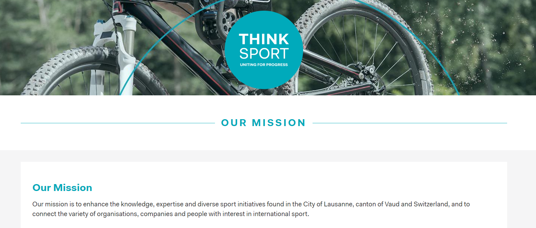 The ThinkSport website lays out its goals ©ThinkSport