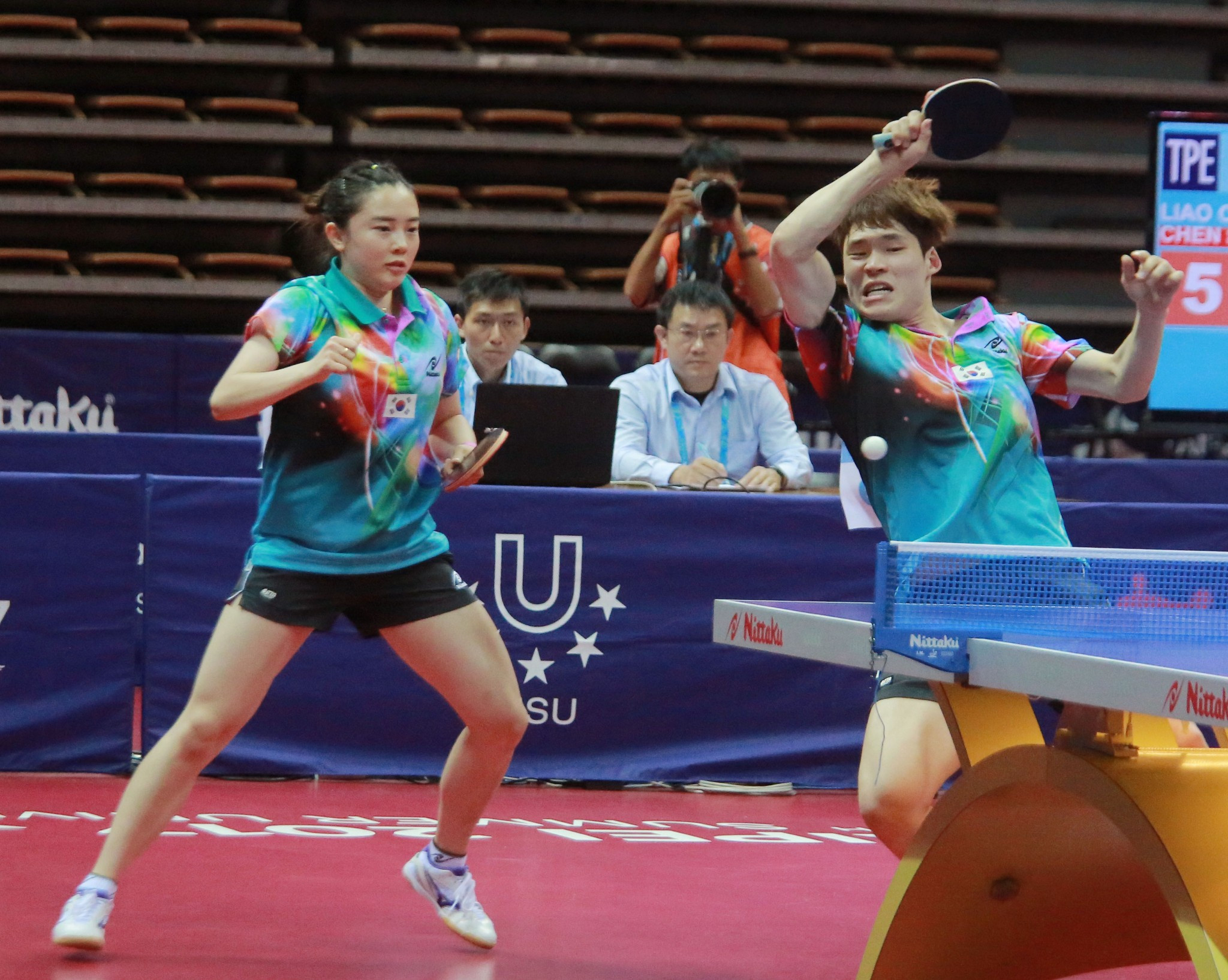 South Koreans claim Universiade table tennis mixed doubles gold in seven game epic