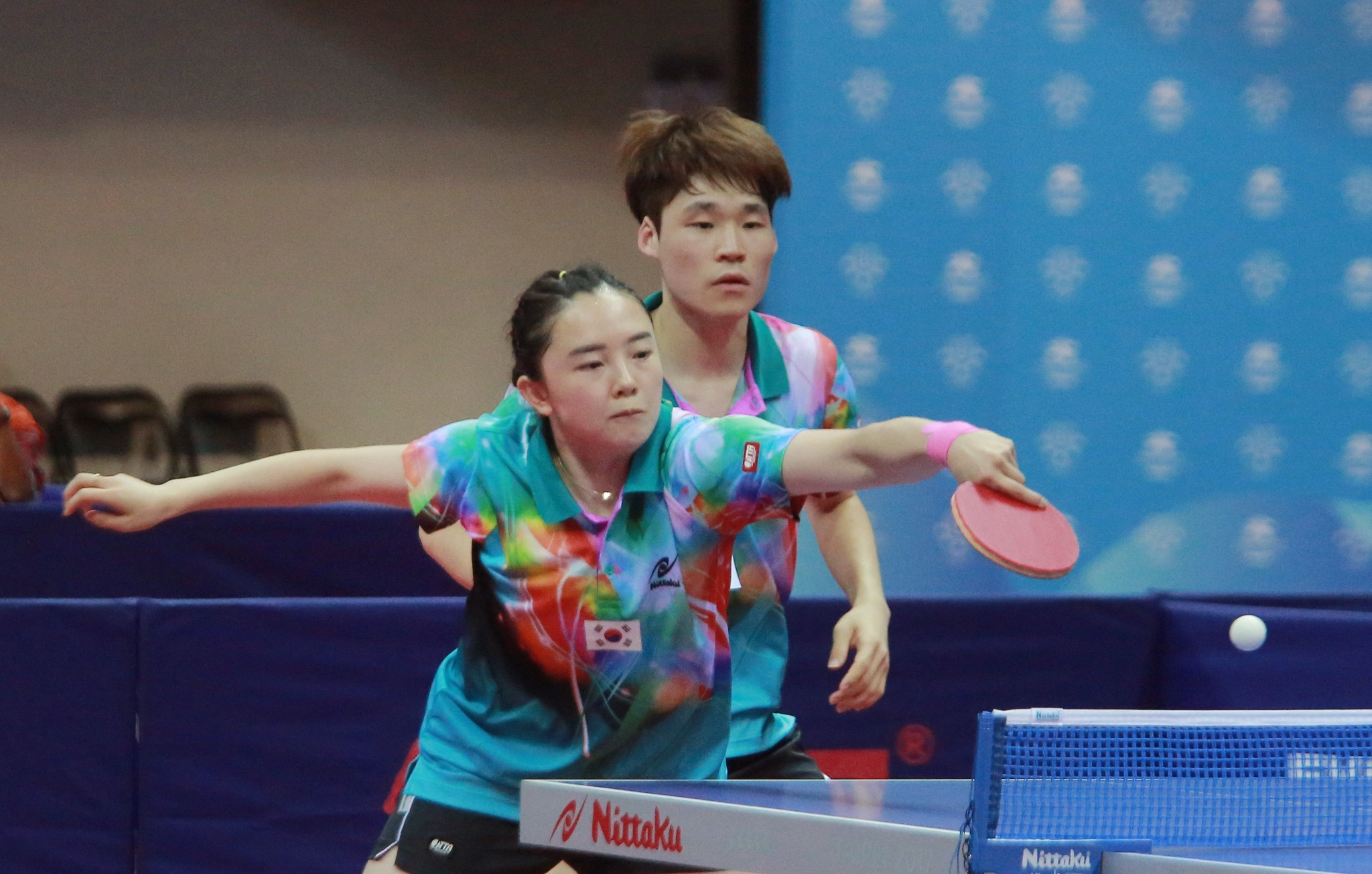 South Korean duo Jang Woojin and Jeon Jihee sealed the table tennis mixed doubles gold medal ©Taipei 2017