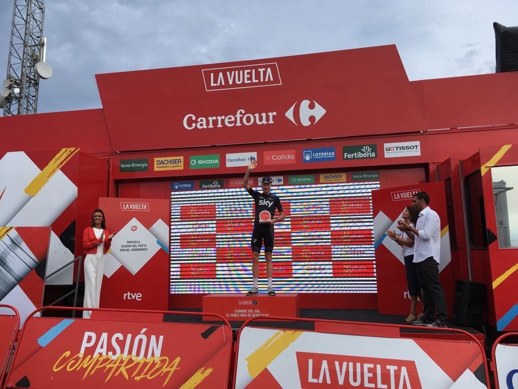 Chris Froome took one step closer to his dream of a Vuelta and Tour de France double ©Vuelta/Twitter