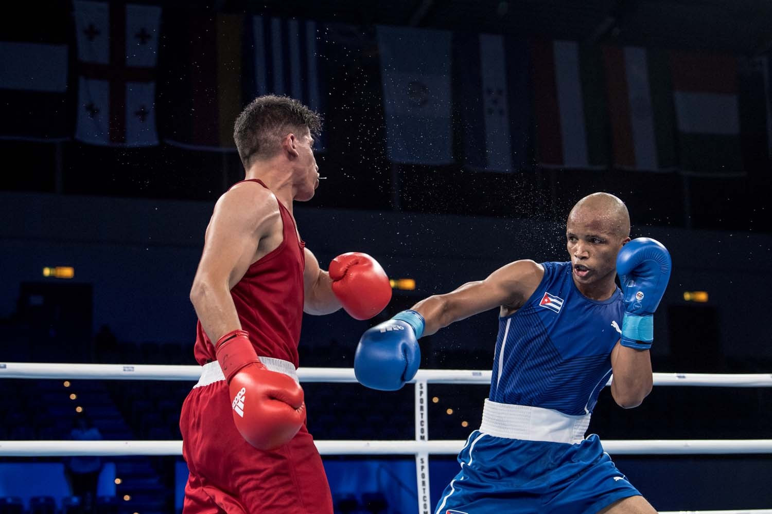 Former Olympic and world light welterweight champion Roniel Iglesias of Cuba proved too strong for Jordan's Zeyad Eashash at welterweight ©AIBA