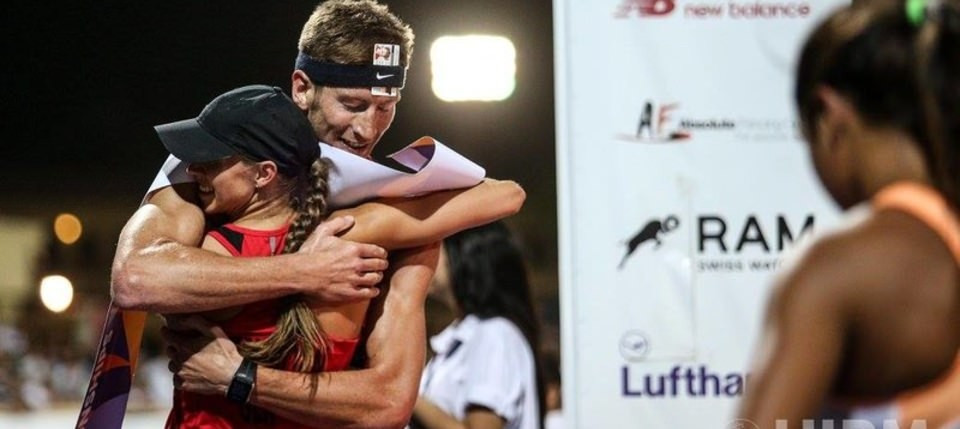 Ronja Steinborn and Alexander Nobis of Germany claimed the mixed rely title ©UIPM
