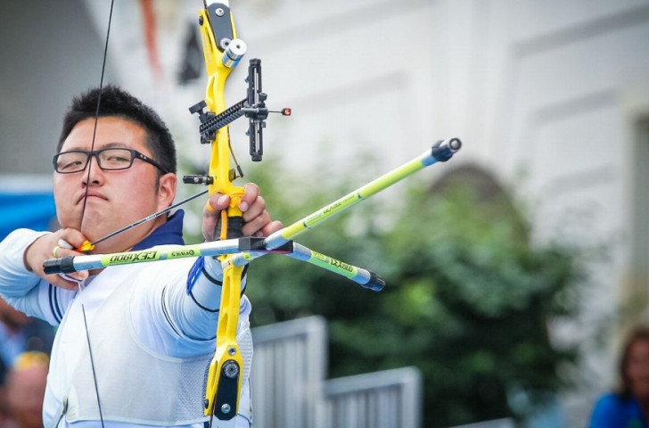 South Korea's Kim Woojin struck gold in the individual men's recurve competition