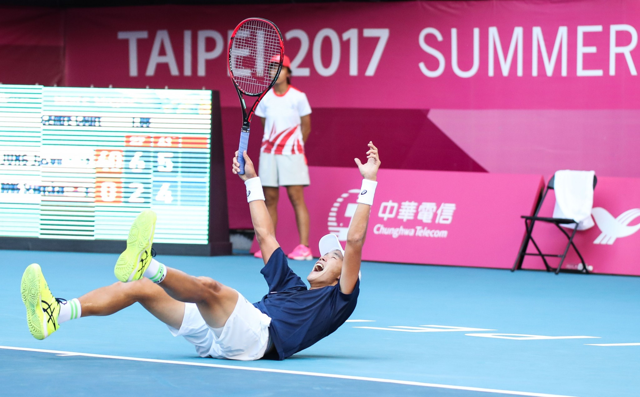 Jason Jung won the men’s singles tennis title ©Taipei 2017