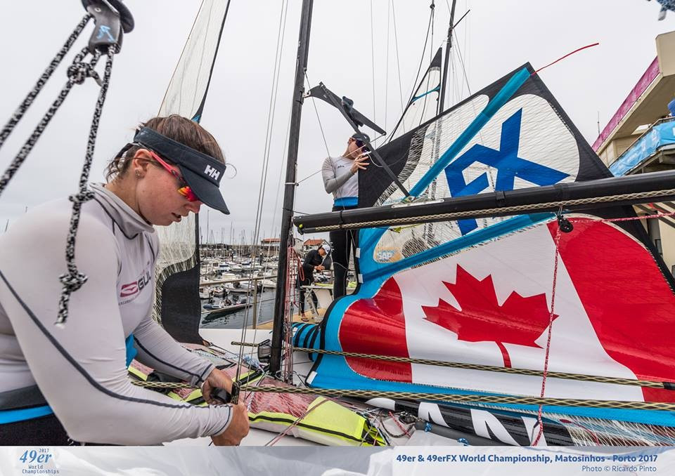 Olympic skiffs at 49er/FX World Championships held up for two days in fog