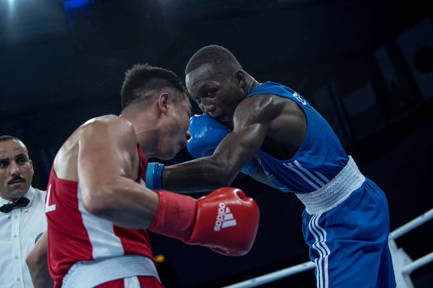 Welterweight Abass Baraou was hosts Germany's only winner today from a total of six matches ©AIBA