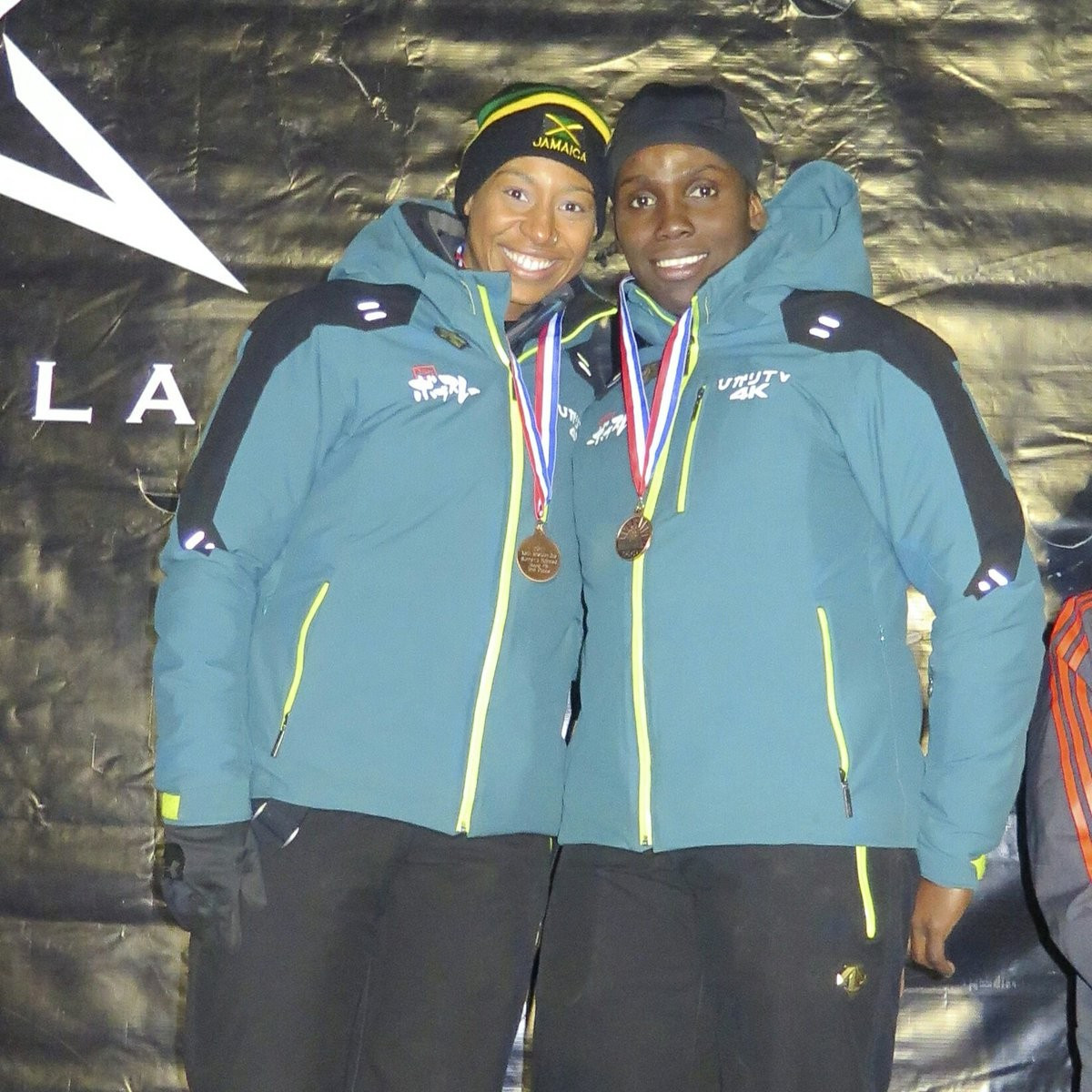 Jazmine Fenlator-Victorian and Carrie Russell finished third in the North American Cup at Lake Placid in January ©Twitter